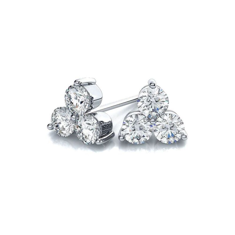 Suzy Levian 14K 0.20 Ct. Tw. Diamond Cluster Earrings, Pink